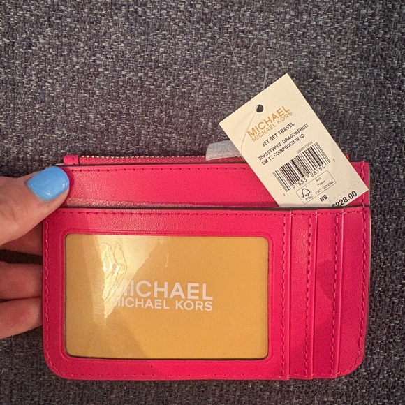 Michael Kors Vibrant Pink Card Holder - Picture 2 of 3
